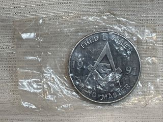 Masonic Coin Grand Master 1981 Masonic Grand Lodge Of Texas Fred E Allen Nip