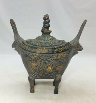 D621 Chinese Incense Burner Of Iron Ware With Good Shape And Appropriate Pattern
