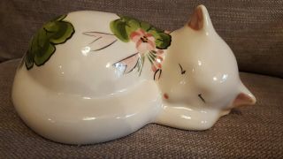 N.  S.  Gustin Co.  Hand - Painted Ceramic Cat