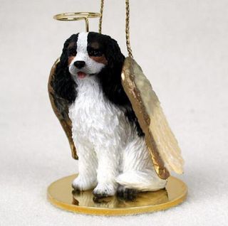 Cavalier King Charles (tri) Angel Dog Christmas Ornament Holiday Figurine Statue
