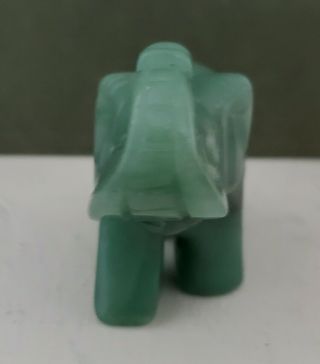 Vintage Green Jade Elephant Figure Statue Figurine 3