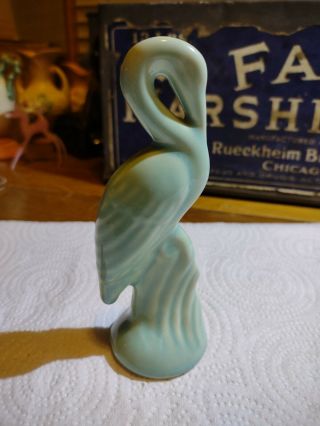 Vintage Blue Shawnee Pottery Miniature Swan Figurine No Damage