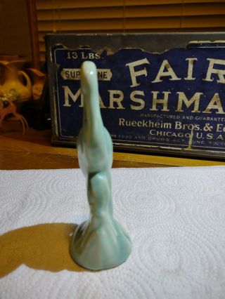 Vintage Blue Shawnee Pottery Miniature Swan Figurine No Damage 2