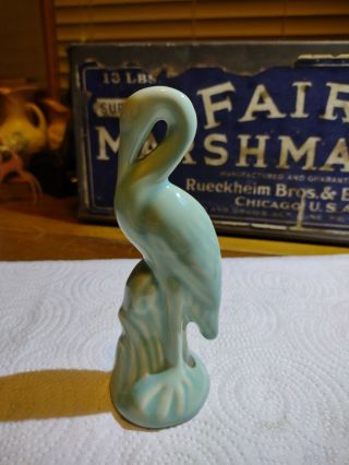 Vintage Blue Shawnee Pottery Miniature Swan Figurine No Damage 3