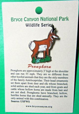 Bryce Canyon National Park Wildlife Series Pronghorn Lapel Hat Pin (cm229)