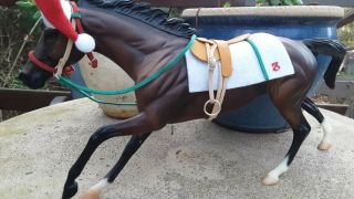 Custom Race Saddle Set Christmas Colors For Breyer Model Horse Saddle Bridle