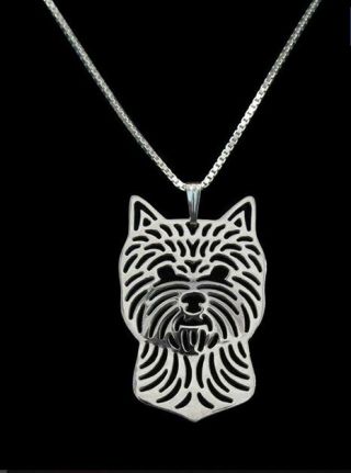 Norwich Norfolk Terrier Collectable Pendant Necklace With 18 Inch Chain - Silver