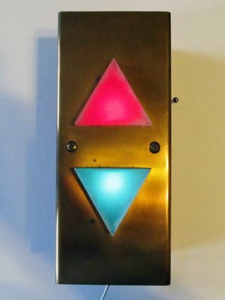 Industrial Vintage Antique Elevator Brass Operation Up Down Light Plate Mounted