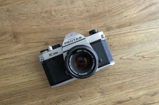 Pentax K1000 Vintage Film Slr Camera With 50mm F/2 Lens Silver