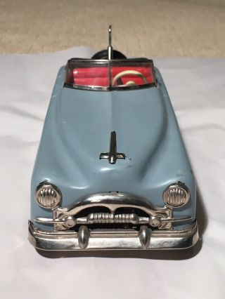 Vintage Distler Packard Tin Wind - Up Toy Car 1950 ' s US - Zone Germany Blue 2