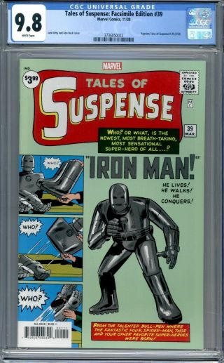 Tales Of Suspense 39 Facsimile Edition (2020) Reprints 1st Iron Man Cgc 9.  8