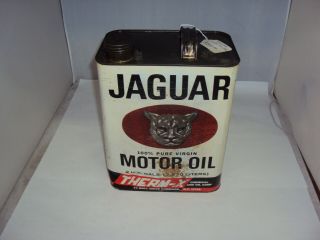 Vintage Advertising Two Gallon Jaguar Service Station Oil Can 135 - Q