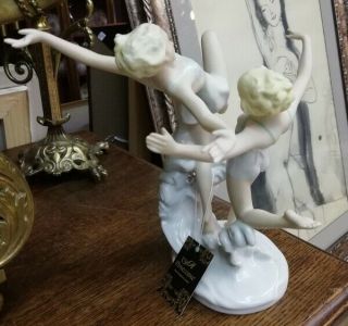 Vintage Rare Germany Schaubach porcelain Figurine Gymnasts marked 4