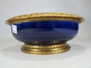 Antique French Sevres bronze & porcelain bowl AR737 4