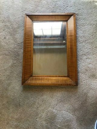 Vintage 19th Century Tiger Maple Frame With Mirror