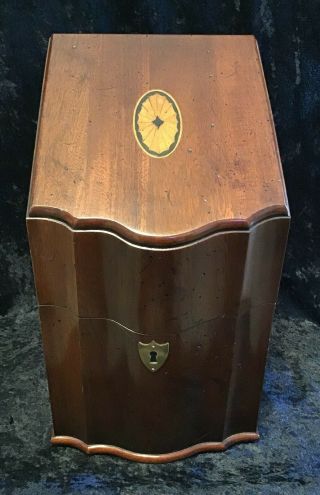 Vintage Wood Inlay Knife Box