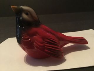Vintage Goebel West Germany Red Ceramic Bird Figurine Cv 72 Hummel Porcelain