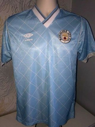 Umbro Manchester City 1987 - 89 Home Shirt Size S/m Very Rare Vintage