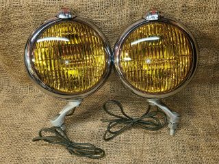 Vintage Unity Accessory Fog Lights Lamps Gm Ford Chevy