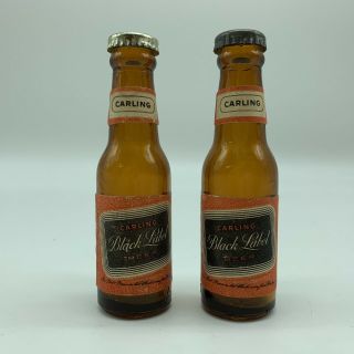 Vintage Carling Black Label Beer Bottle Salt And Pepper Shakers