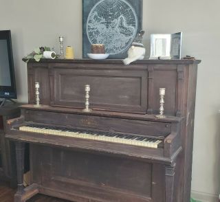 VINTAGE Bradbury F.  G.  Smith Manufacturer Baby Upright Grand Piano 4