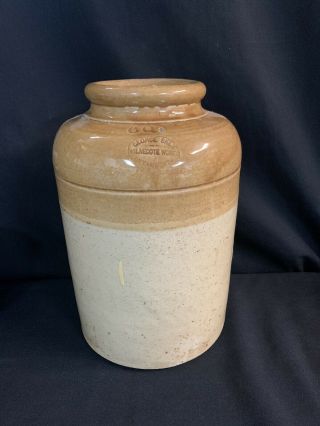 Antique George Skey Wilnecote Tamworth Stoneware Salt Glazed Crock 12”