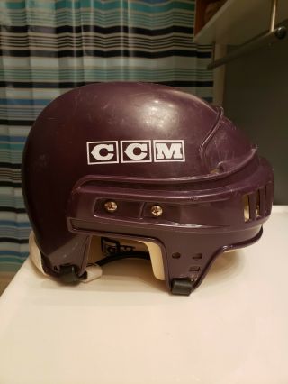 Rare Vtg Ccm Ht2 Mighty Ducks Purple Senior Large Hockey Helmet
