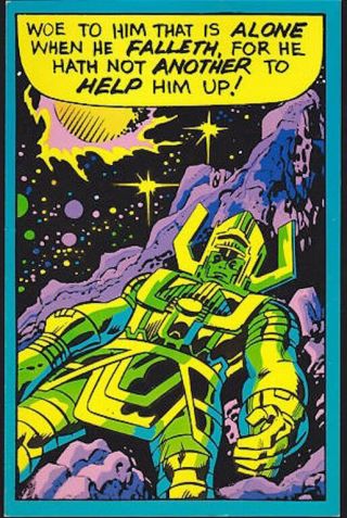 Galactus Marvel Third Eye Black Light Greeting Card John Buscema 1971