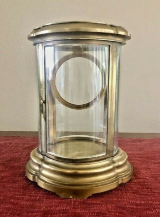 Antique French Oval Four Glass/brass Mantle Clock Case