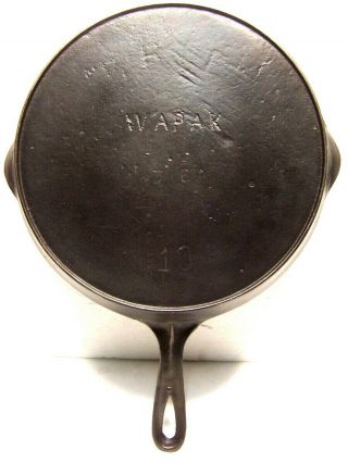 Vintage Wapak Cast Iron Skillet 10 Early Logo Erie Mold 716 A Heat Ring Euc