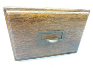Vintage Wooden Library Card File Box 16 X 10 X 7 Inch