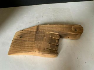 Vintage Hand Carved Wood Figural Foot Wedge Door Stop