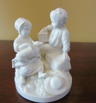 Antique 18th Century,  Signed & Marked Niderville White Porcelain Figurine,