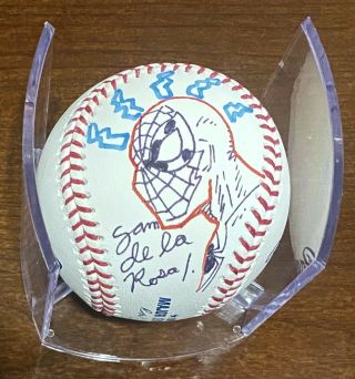 “spider - Man” Rawlings Official Baseball Hand Painted & Signed By Sam De La Rosa