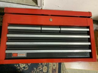 Vintage Sears Craftsman Red Metal 6 Drawer Tool Box Chest In