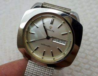 Vintage Invicta Ltd Automatic Swiss Wrist Watch Men’s Xrare Day Date Ss Big Size
