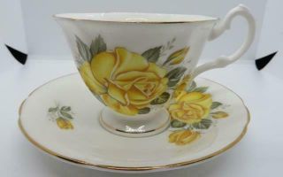 Yellow Roses By Hamilton Vintage Fine Bone China Tea Cup & Saucer