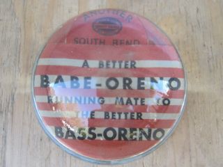 Vintage South Bend Advertising Glass Paper Weight Babe - Oreno