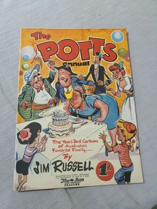 Scarce C 1950s The Potts Annual Jim Russell Cartoon Comic Book Australia