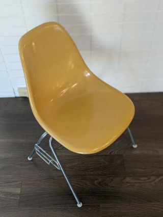 Vintage Herman Miller Eames Fiberglass Shell Stacking Chairs - Yellow