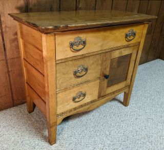Antique Early 1900s Solid Wood Chest Commode Nightstand Washstand Dresser 2