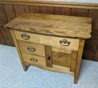 Antique Early 1900s Solid Wood Chest Commode Nightstand Washstand Dresser 3