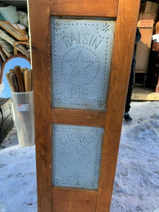 19th Century Punch Tin Door Pie Safe with Drawers 3