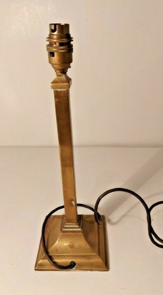 Vintage Deco Style Brass Column Table Lamp