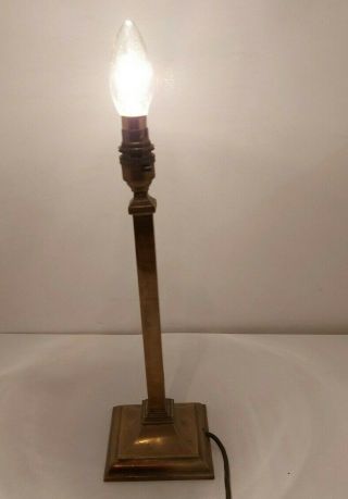 VINTAGE DECO STYLE BRASS COLUMN TABLE LAMP 2