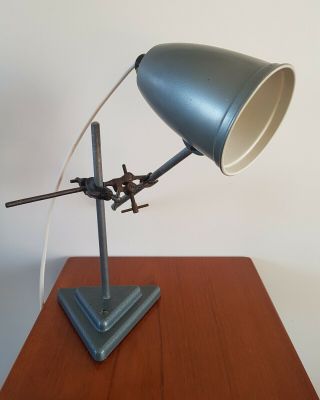 Vintage Industrial Laboratory Lab Clamp Lamp - Table / Desk