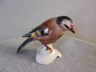 Vintage Goebel Porcelain Bird Figurine,  Cv 33,  Germany,  Goldfinch
