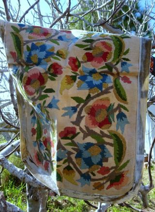 An Early To Mid 20th C Greek Embroidery Textile Panel Cushion Cover/wall Art
