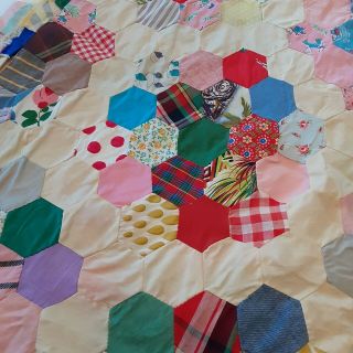 Vintage Cape Cod Quilt Topper; All Hand Stitched - Early 1900 