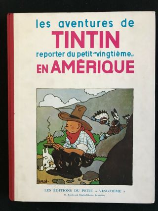 Tintin Reporter Au Petit " Vingtième ",  French B&w Facsimile " En Amerique " 1983